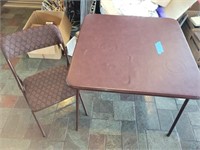 Card Table & 4 Padded Chairs Good Condition