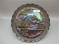 Imp 10.25" purple Homestead chop plate signed