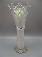 Dugan 9.5" frosty white Lined Lattice vase