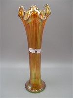 Fenton 10" vaseline Fine Rib vase
