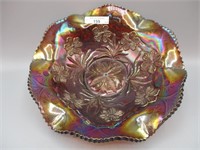 Mburg 9.5" purple Primrose ruffled bowl