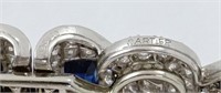 Platinum, sapphire & diamond Cartier clips pin