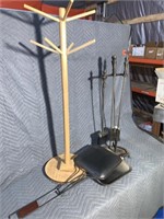 Fireplace tool set, hat tree, fire pit cooking