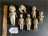 7 Miniature Bisque Dolls