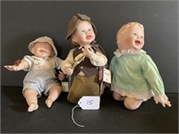 3 Bisque Collector Dolls