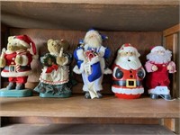 Shelf of Assorted Santa's