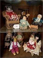 2 Shelve's of Assorted Dolls