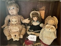2 Shelve's of Assorted Dolls