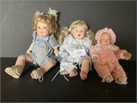 3 Porcelain Collector Dolls