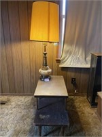 Pair of End Tables & Matching Lamps