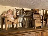 Assorted Wood Doll Furniture