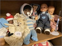 Shelf Lot of Assorted Dolls