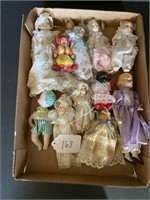 Box of Miniature Porcelain Dolls