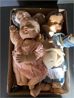 Box of Assorted Compisition Dolls
