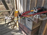 Various Wooden Crates and Porch Decor