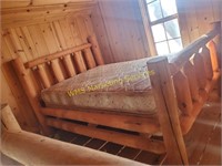 Pine Full Size Bed and Frame in Loft