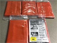 5 isothermal emergency blankets, new
