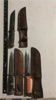 Hunting knives with sheaths