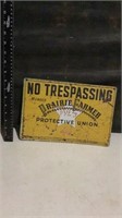 No Trespassing Prairie Farmer Protective Union
