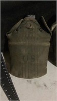 US canteen 1944 with alum. Carrier inside bag  no