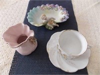 Soap Dish, Tea Cup & Saucer, Vase