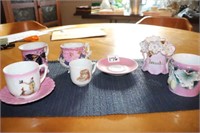 Collection of Mrs Pink Cup & Saucers (some German)