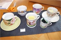 8 pc Cups & Saucers - Forget Me Not, Remember Me