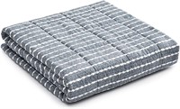 YnM Weighted Blanket, BLUE WHITE, 80"X87" 25LB