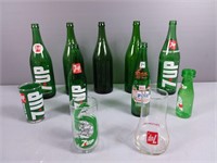 Vintage 7Up Bottles & Glasses