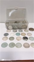 Porcelain lined, glass, multi-colored Jar lids
