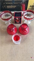 Lot of vintage ruby style glass