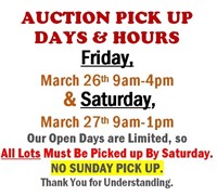 THURS. 3/25/21 - NEW TOOLS & MUCH MORE ONLINE AUCTION @6PM