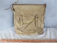 Antique Suede & Leather Saddle Pouch