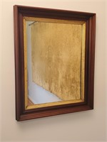 Solid Wood Framed Mirror with Gold Detail