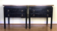 Pair  American of Martinsville black end tables