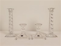 Lot of 4 Crystal Candlesticks