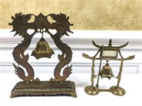 Chinese brass bells with stand