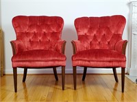 Pair of Brilliant Red Armchairs
