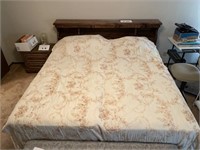 King size split mattress bed with wooden