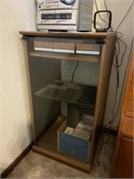 Stereo cabinet, CDs and tapes