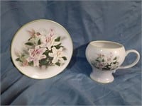 Hummingbird and Lilies cup/saucer