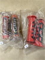 2-Pair of New Handle Grips, Red/Black