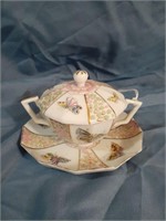 Butterfly cup, saucer and lid