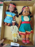 (3) Native American Indian Dolls