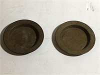 2 ARTS AND CRAFTS COPPER ASHTRAYS