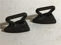 2 VINTAGE MINIATURE IRONS