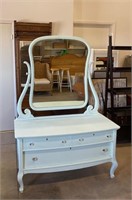 Elegant 2 Drawer Dresser with Harp Mirror