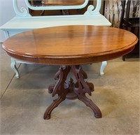 Antique Cherry Pedestal Oval Table