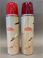 Pair of Vintage Thermos Fishing Thermoses