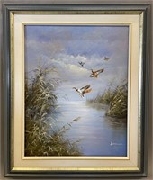 Oil on Canvas Mallard Ducks